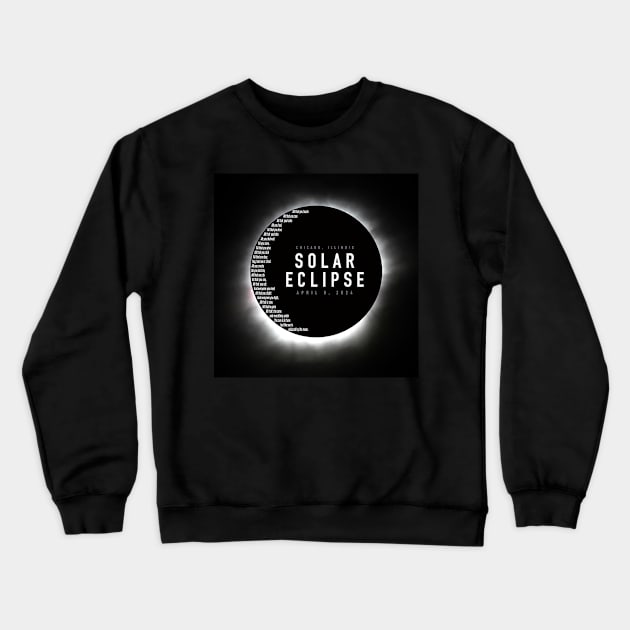 ECLIPSE 2024 - Chicago Illinois Crewneck Sweatshirt by BRAVOMAXXX